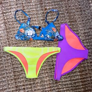 Triangl Bikini - 2 bottoms/1 top, size X Small